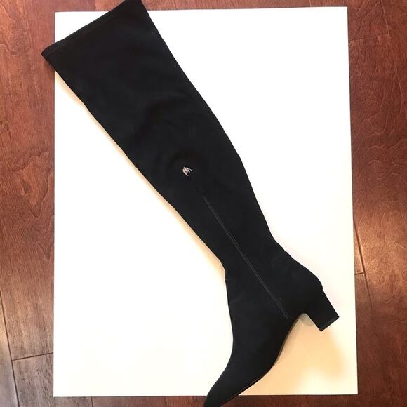 Zara Contemporary Women’s Black Low Heel Over the Knee Boots, Size EU39/US8 - Picture 7 of 16